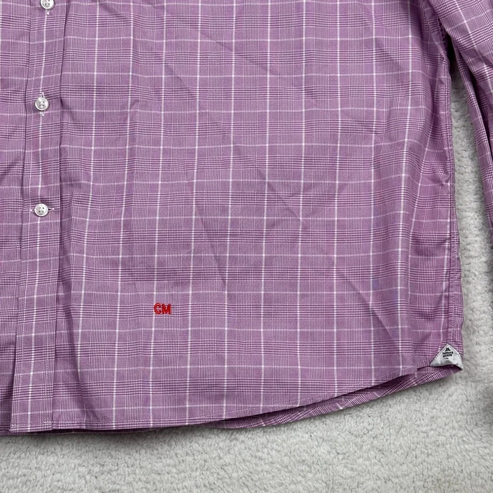 Liberty Shirt Co Thomas Mason Bespoke Purple Plaid Dress Shirt‎ Men's Size 3XL